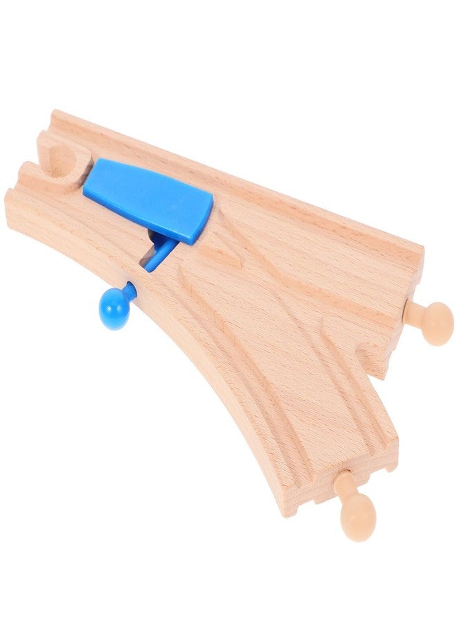 TOYANDONA Wooden Train Track Rail Station Accessory Curved Switch Tracks Toy Train Accessories - Image 1