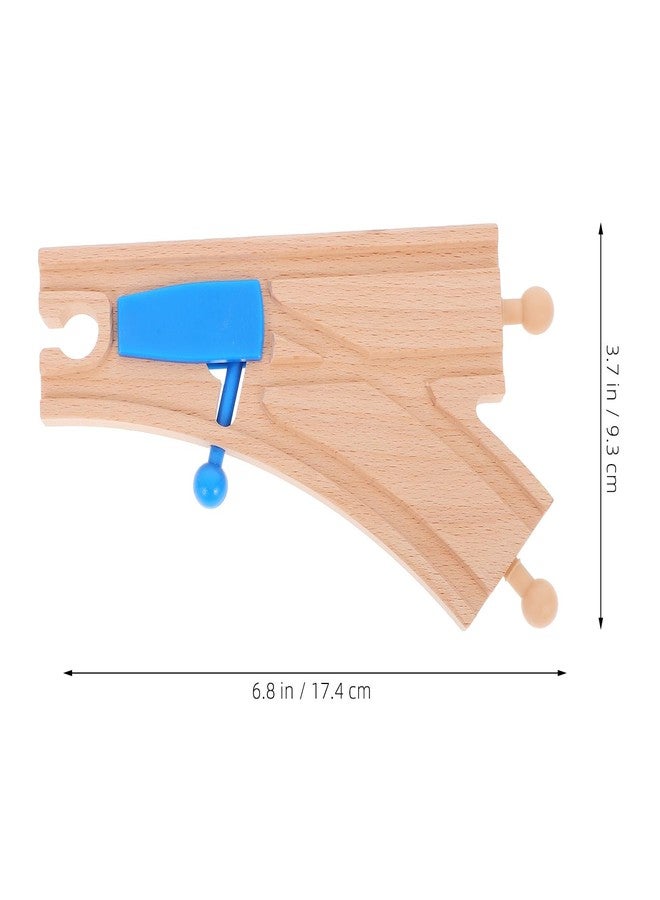 TOYANDONA Wooden Train Track Rail Station Accessory Curved Switch Tracks Toy Train Accessories - Image 2