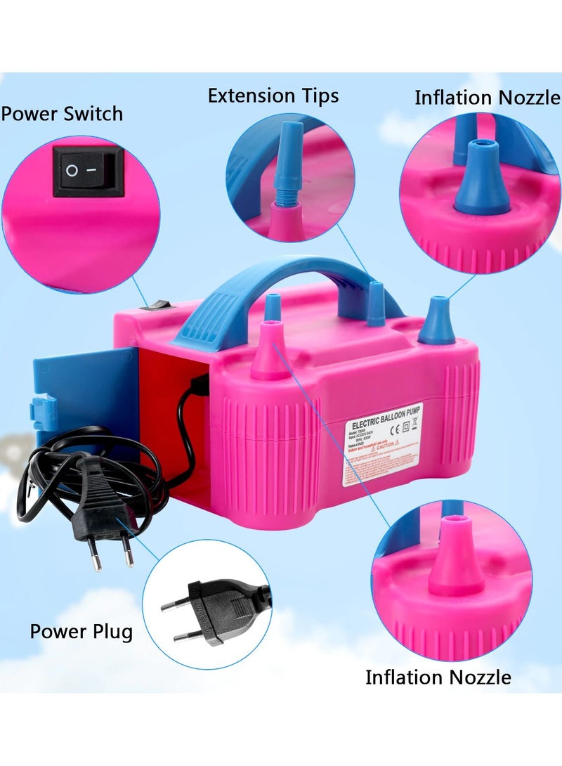 مضخة هواء كهربائية بقوة عالية مع فوهتين لتضخيم البالونات لحفلات الزفاف - Image 2