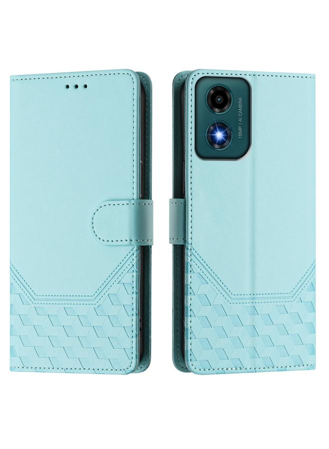 اس-توب جراب لهاتف Motorola Moto G24 4G / G04 4G جراب هاتف جلدي منقوش بتقنية RFID من Oversea Honeycomb - Image 2