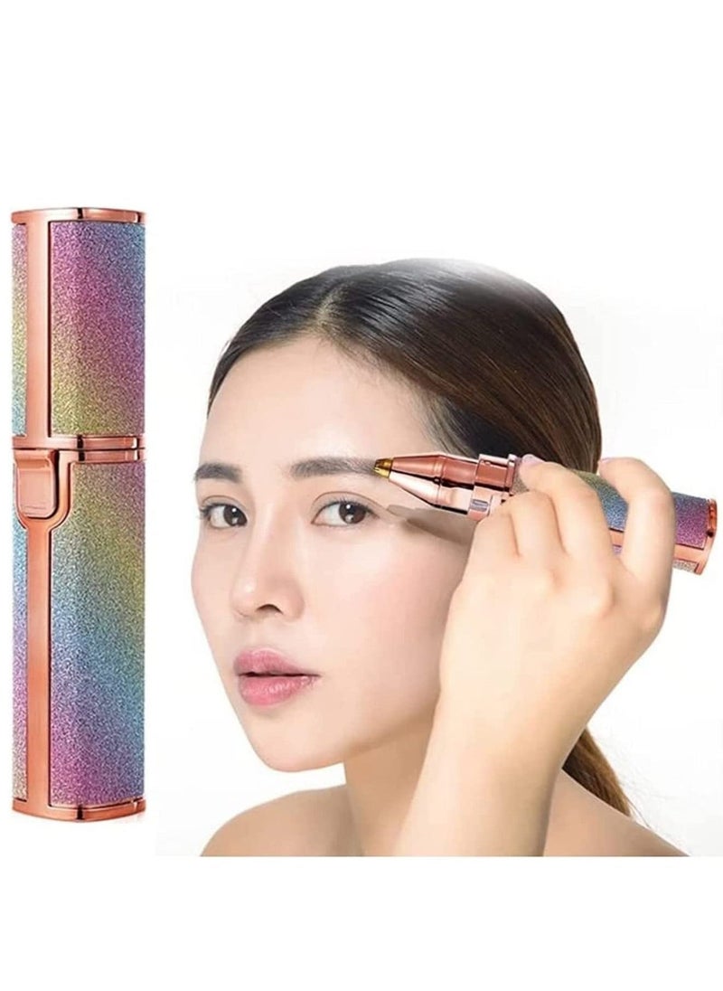 2 in 1 Eyebrow Trimmer & Facial Hair Remover for Women, 2 in 1 Eyebrow Trimmer and 100% Painless Hair Remover with Light for Eyebrow, Nose, Lips, Face, Body - Image 1