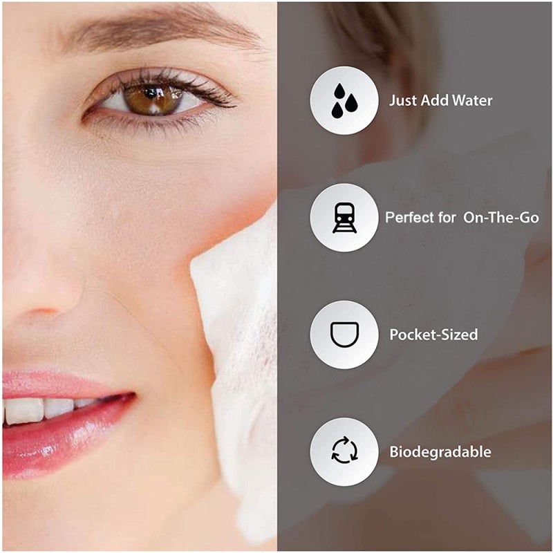 Compressed Towels 100 Pcs Cotton Material - Pocket-Sized Expandable 9.4" * 7.8" Biodegradable Towels for Travel Business Trip Baby Adult - Image 3