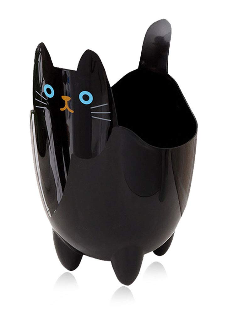 123Arts Cute Cartoon Cat ABS Table Bathroom Trash Can Storage Bucket - Image 1