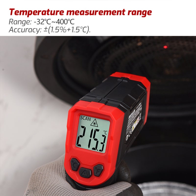 TASI Infrared Thermometer-32℃~550℃/-25.6℉~1022℉ Non-contact Digital Thermometer for Cooking Pizza Oven Grill& Engine IR Temperature Tester with Auto Power Off Max-Min Measure Not for Human Body Temp - Image 2