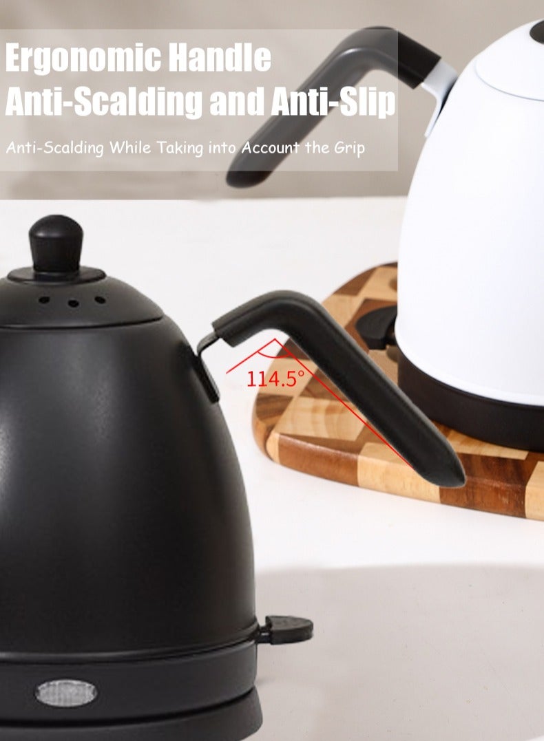 Electric Gooseneck Kettle 800ml Ultra Fast Boiling Hot Water Kettle Stainless Steel Electric Kettle Automatic Temperature Control and Constant Temperature 1000w (White)  - Image 3