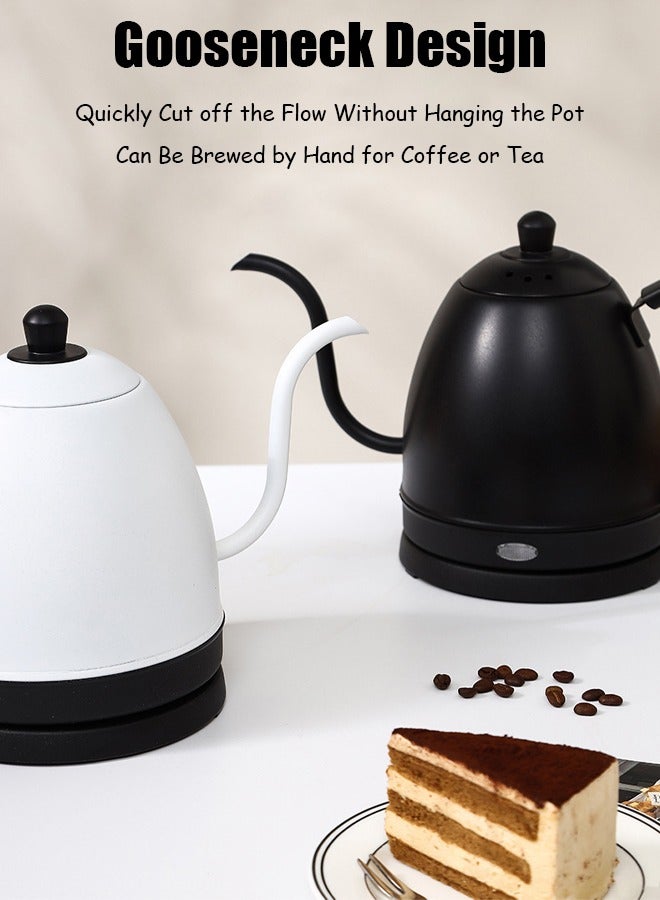 Electric Gooseneck Kettle 800ml Ultra Fast Boiling Hot Water Kettle Stainless Steel Electric Kettle Automatic Temperature Control and Constant Temperature 1000w (White)  - Image 2