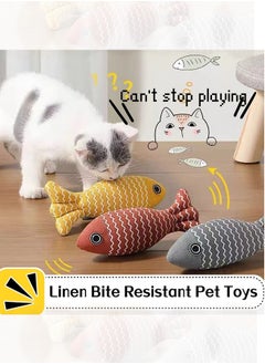 2 Pack Cat Fish Pillow Cat Chew Toy, Cat Fish Toy for Kitten Puppy Exercising, Cute Fish Pillow for Cat Sleeping set of 2 (color random))