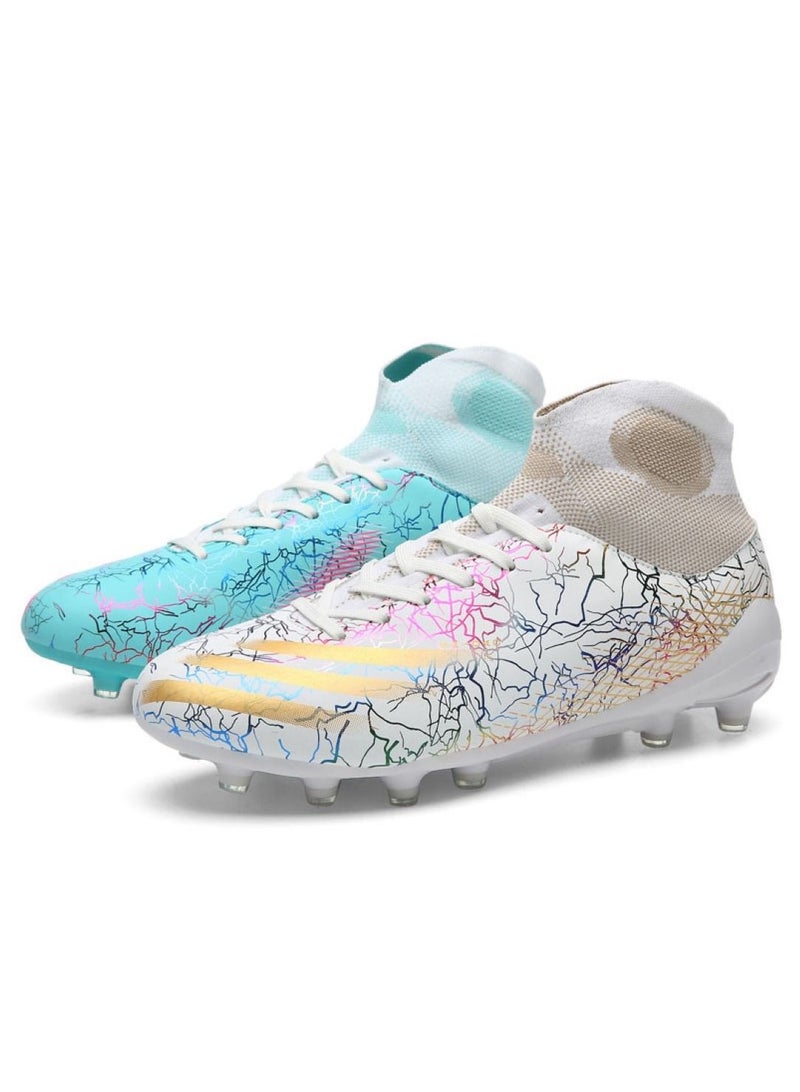 Loquat High-Top Cleats Competition Sports Football Shoes  Blue/White  - Image 1