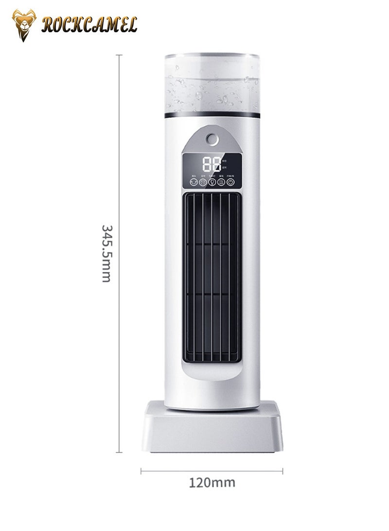 ROCKCAMEL مروحة عمودية (برجية) برذاذ - 6 سرعات - تحكم عن بعد - بدون شفرات - تبريد هادئ - مع وظيفة الترطيب - للمنزل والمكتب والطاولة (أبيض) - Image 3