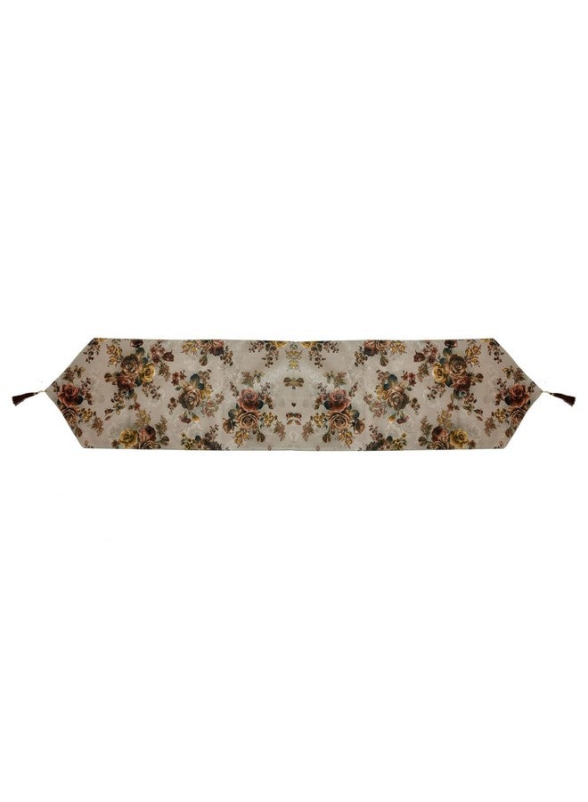 Kuber Industries Kuber Industries Flower Design Cotton Table Runner|Patios for Family Dinner|Office/Kitchen Table|Indoor Or Outdoor Parties & Everyday Use|Size 188 X 33 Cm(Brown), Large  - Image 3