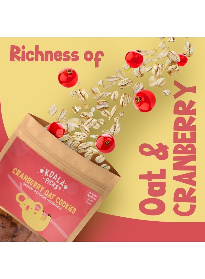 Koala Picks 6pcs Cranberry Oat Cookies – Healthy Snack for Kids & Adults – No Preservatives – Made with Oats, Date Powder & Cinnamon – Pack 3 Packs of 2 Cookies each – Nutritious Biscuits for Lunchbox - Image 4