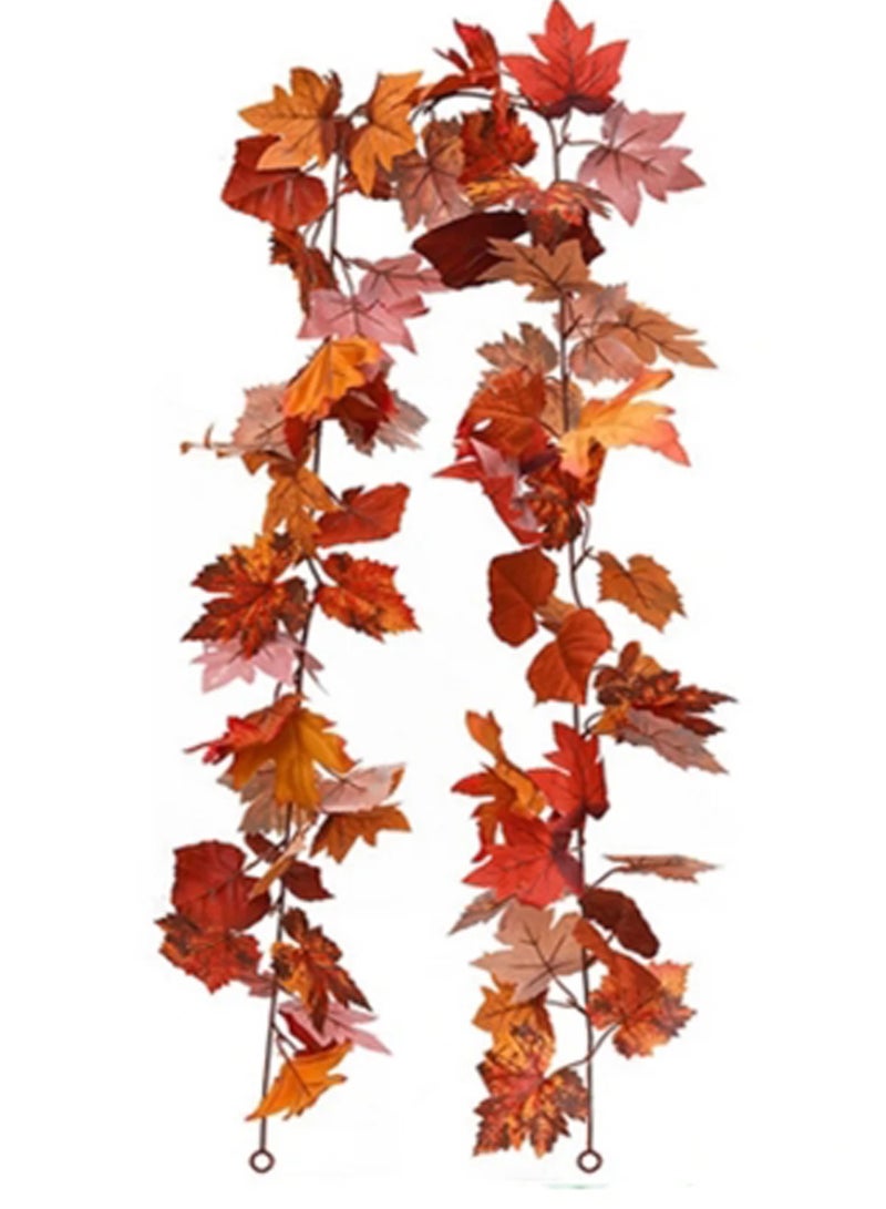 Mordely Branches Artificial DIY Wreaths Home Decor Artificial Autumn Maple Leaf Garland 6.5ft Fall Decoration for Home, Wedding, Party, and Thanksgiving - Image 1