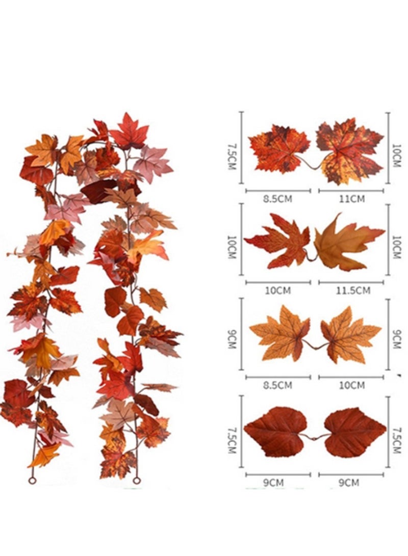 Mordely Branches Artificial DIY Wreaths Home Decor Artificial Autumn Maple Leaf Garland 6.5ft Fall Decoration for Home, Wedding, Party, and Thanksgiving - Image 2