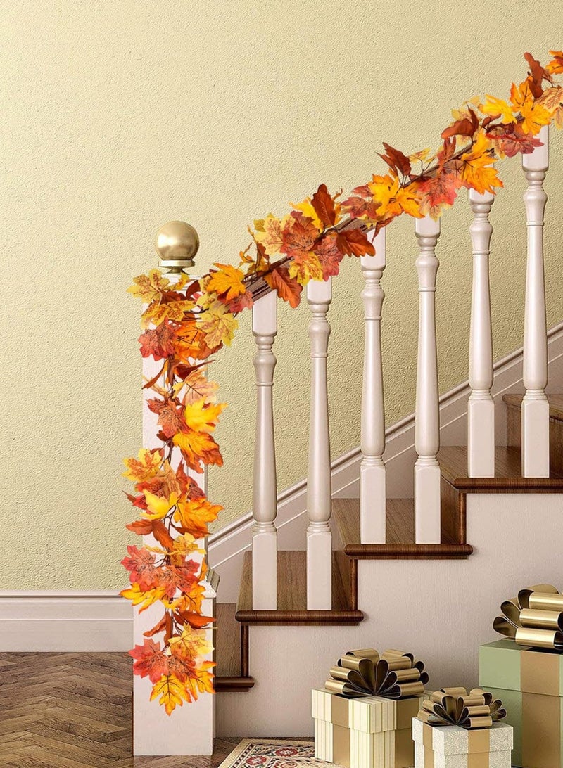 Mordely Branches Artificial DIY Wreaths Home Decor Artificial Autumn Maple Leaf Garland 6.5ft Fall Decoration for Home, Wedding, Party, and Thanksgiving - Image 4
