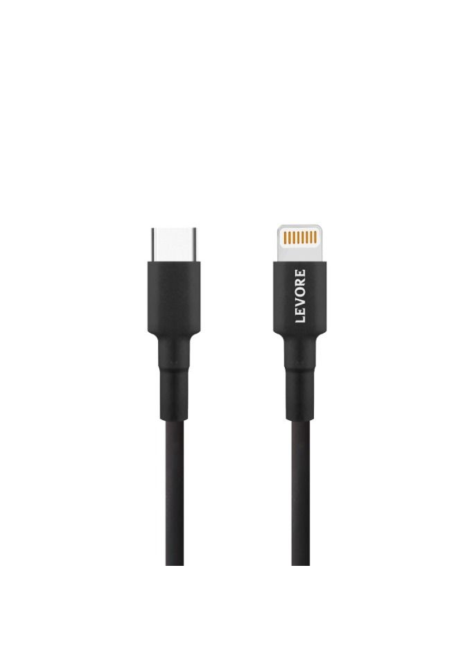 Levore Type-C to iPhone Charger Cord 1m Plastic - Black