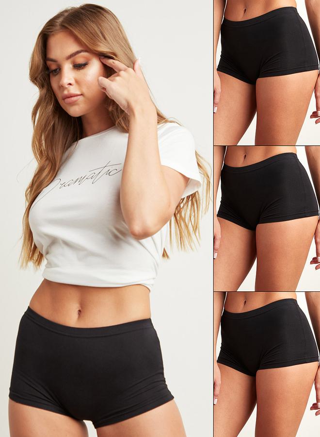 Styli مجموعة من 3 شورتات قطنية سادة - Image 1