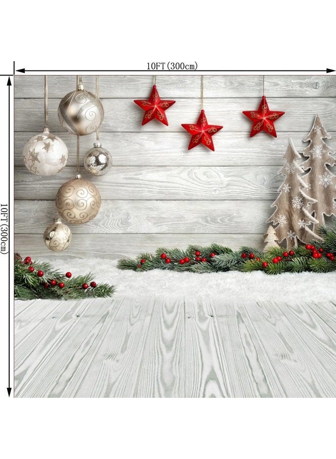 OUYIDA 10X10FT Seamless Christmas Theme CP Pictorial Cloth Photography Background Computer-Printed Vinyl Backdrop SD768A - Image 2