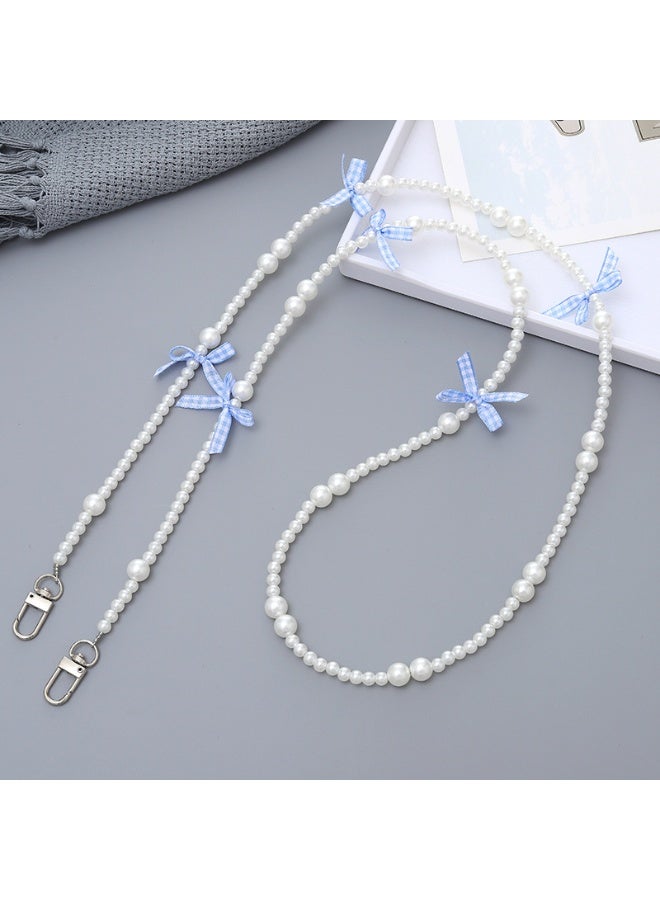 NIBEMINENT Phone Charm/ Chain Strap for Women Girls,K3449 Hand Strung Pearls Cell Phone Case Lanyard Wrist Strap