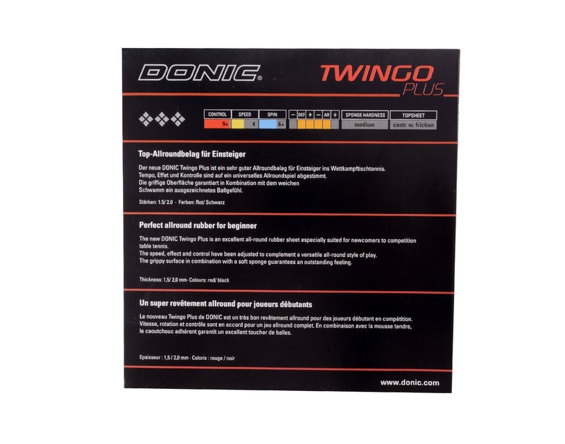 donic مطاط تنس الطاولة توينغو بلس، اللون - أحمر - Image 2