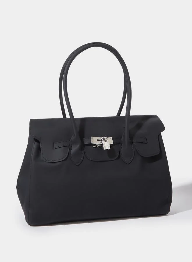ستايلي Black Jelly Solid Pad Lock City Bag