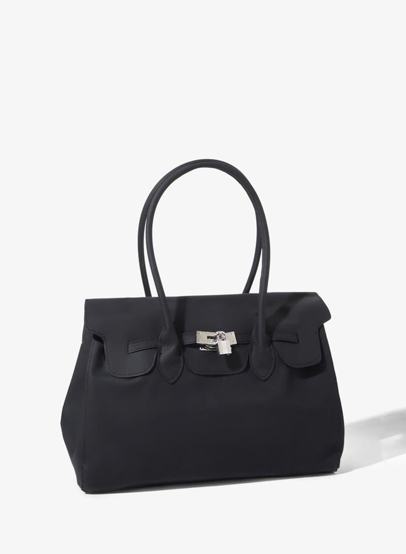 Styli Black Jelly Solid Pad Lock City Bag - Image 1