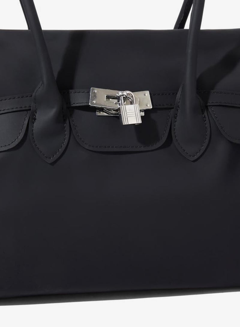 Styli Black Jelly Solid Pad Lock City Bag - Image 3
