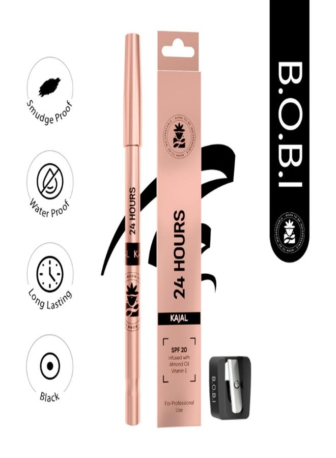 BOBI 24-Hour Kajal | Long-Lasting Wear | Smudge-Proof Finish | Intense Black Definition | Waterproof Formula | All Day Bold Look | No Fade Texture | Deep Pigment for Eye Makeup - Image 2