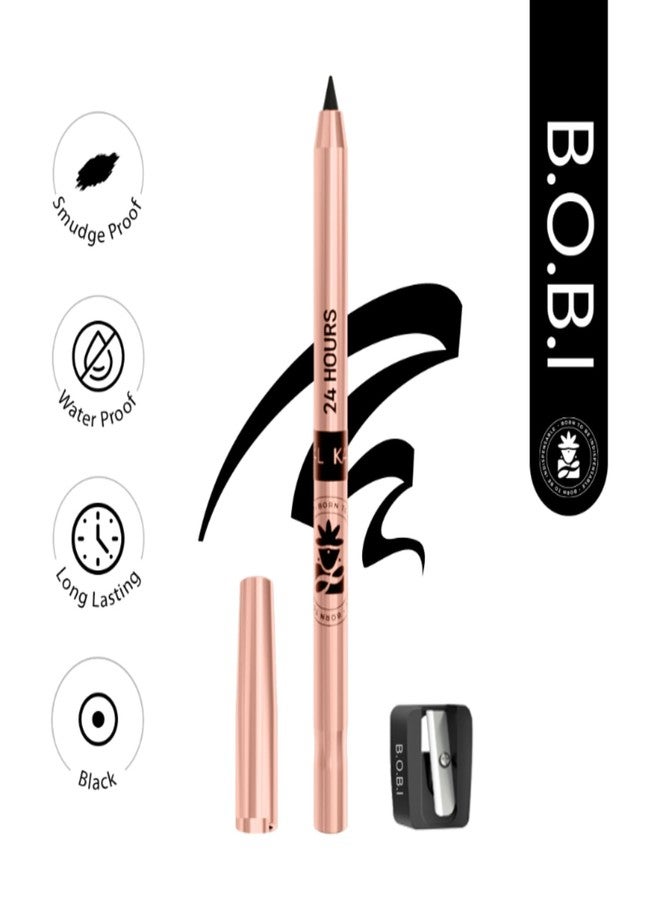 BOBI 24-Hour Kajal | Long-Lasting Wear | Smudge-Proof Finish | Intense Black Definition | Waterproof Formula | All Day Bold Look | No Fade Texture | Deep Pigment for Eye Makeup - Image 3