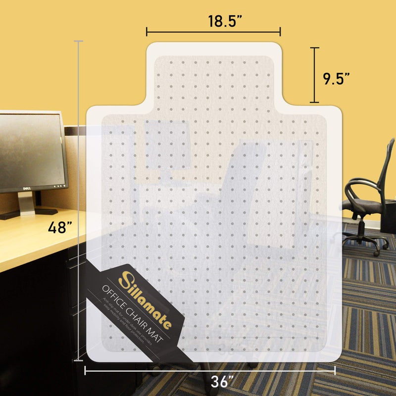 Sillamate 36'' x 48'' Office Chair Mat for Carpeted Floors, Flat Packed, Easy Lay Flat, Heavy Duty Floor Mat,Eco-Friendly Series Studded Carpet Desk Chair Mats (36X48X2PCS) - Image 2