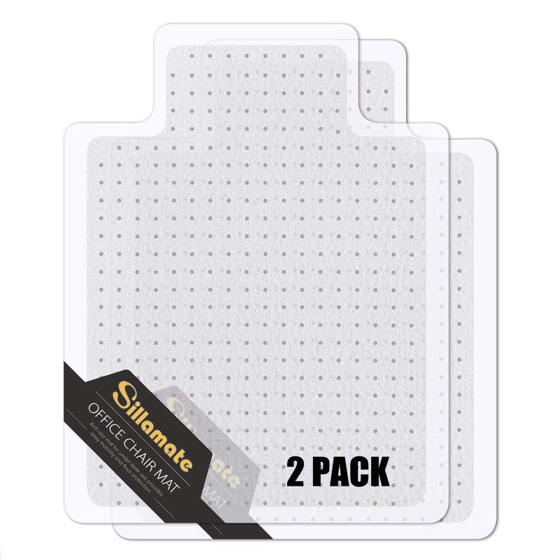 Sillamate 36'' x 48'' Office Chair Mat for Carpeted Floors, Flat Packed, Easy Lay Flat, Heavy Duty Floor Mat,Eco-Friendly Series Studded Carpet Desk Chair Mats (36X48X2PCS) - Image 1
