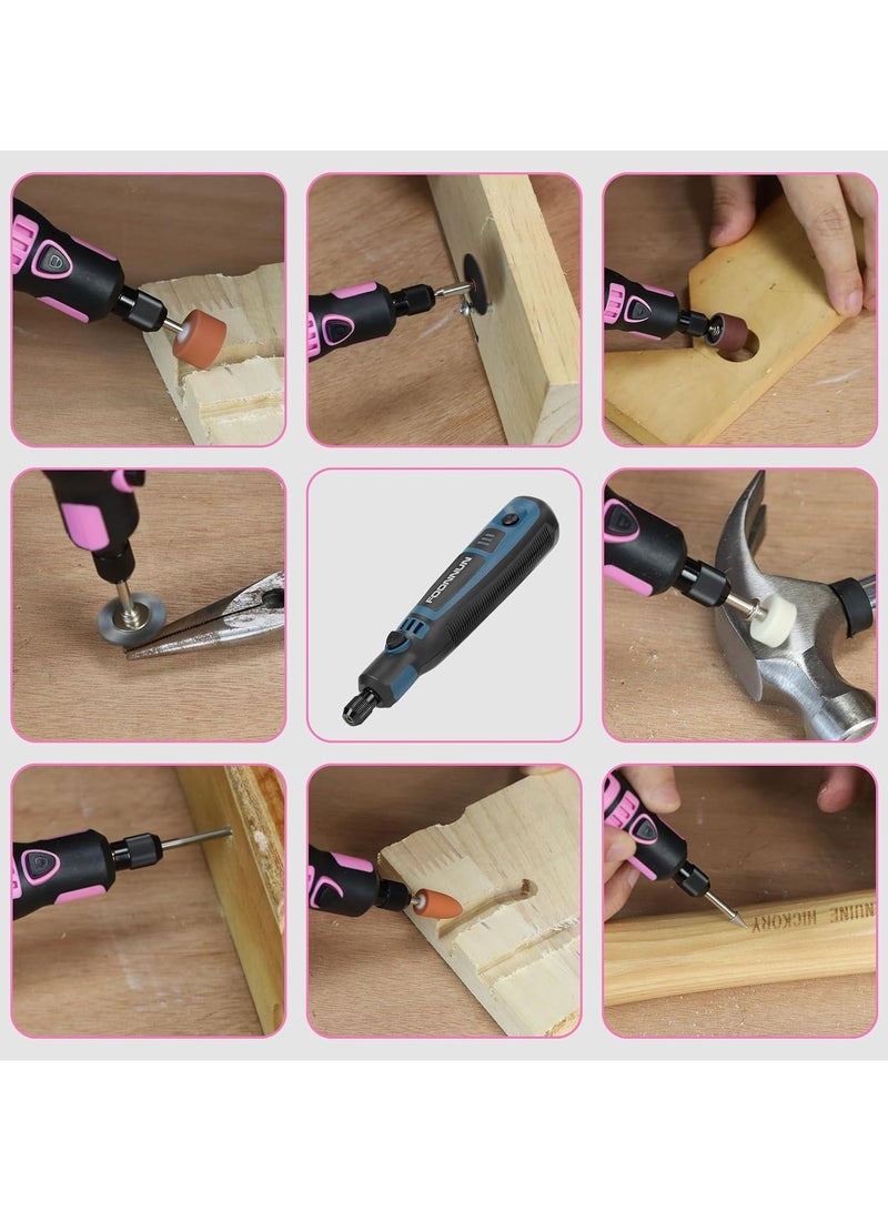 Mini Cordless Rotary Tool Kit, 3-Variable Speed and USB Charging Cable 3.6V Mini Power Rotary Tools, 50pcs Accessories for Cutting, Drilling, Sanding, Engraving, Polishing and DIY Crafts - Image 4