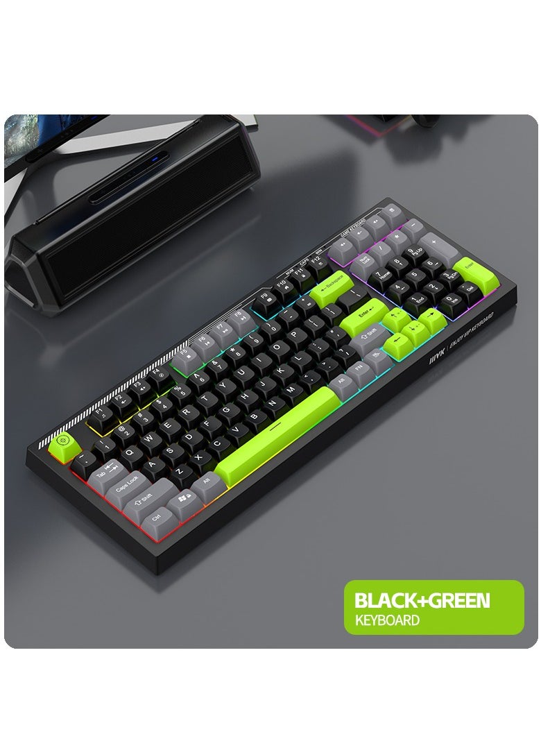 ARNOTEC - VK98 wired keyboard RGB rainbow backlight 98-key gaming keyboard 3 color custom keyboard office silent keyboard - Image 1