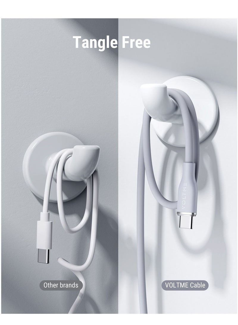 VOLTME USB-C Cable 60W Fast Charging - (1m/3.3ft) USB-A to USB-C Supports PD 3.0/QC 3.0, 3A Type C Charging Cable Cord, Compatible with iPhone Air, 17 Pro, 17 Pro Max, 16, 15 Pro/Max, iPad Pro M4, iPad Air M2, iPad 10th Gen, Galaxy Tab S9/S8, Galaxy S24 Ultra, MacBook Air M3, Pixel 9 Pro, Steam Deck, Nintendo Switch, DJI Pocket 3, ROG Ally and More - Gray - Image 3