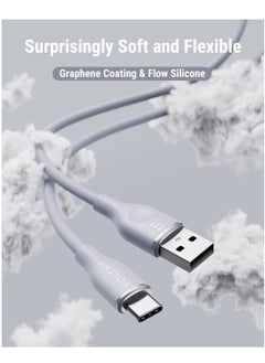 VOLTME 60W USB C Cable, PD2.0/QC3.0 USB A to C Charging Cable, 3A Type C Fast Charging Cord for iPhone 15 Pro Max, MacBook Pro 2020, iPad Pro 2021, iPad Air 5, S24 Ultra, Pixel, Switch, (3.3ft/1m) Grey  - Image 2