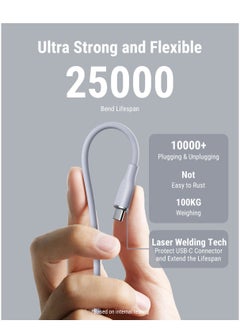 VOLTME 60W USB C Cable, PD2.0/QC3.0 USB A to C Charging Cable, 3A Type C Fast Charging Cord for iPhone 15 Pro Max, MacBook Pro 2020, iPad Pro 2021, iPad Air 5, S24 Ultra, Pixel, Switch, (3.3ft/1m) Grey  - Image 4