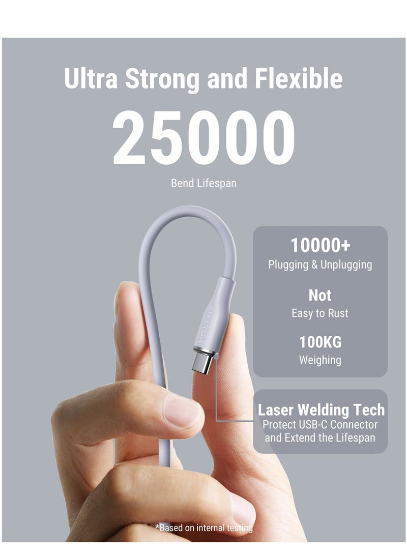 VOLTME USB-C Cable 60W Fast Charging - (1m/3.3ft) USB-A to USB-C Supports PD 3.0/QC 3.0, 3A Type C Charging Cable Cord, Compatible with iPhone Air, 17 Pro, 17 Pro Max, 16, 15 Pro/Max, iPad Pro M4, iPad Air M2, iPad 10th Gen, Galaxy Tab S9/S8, Galaxy S24 Ultra, MacBook Air M3, Pixel 9 Pro, Steam Deck, Nintendo Switch, DJI Pocket 3, ROG Ally and More - Gray - Image 4