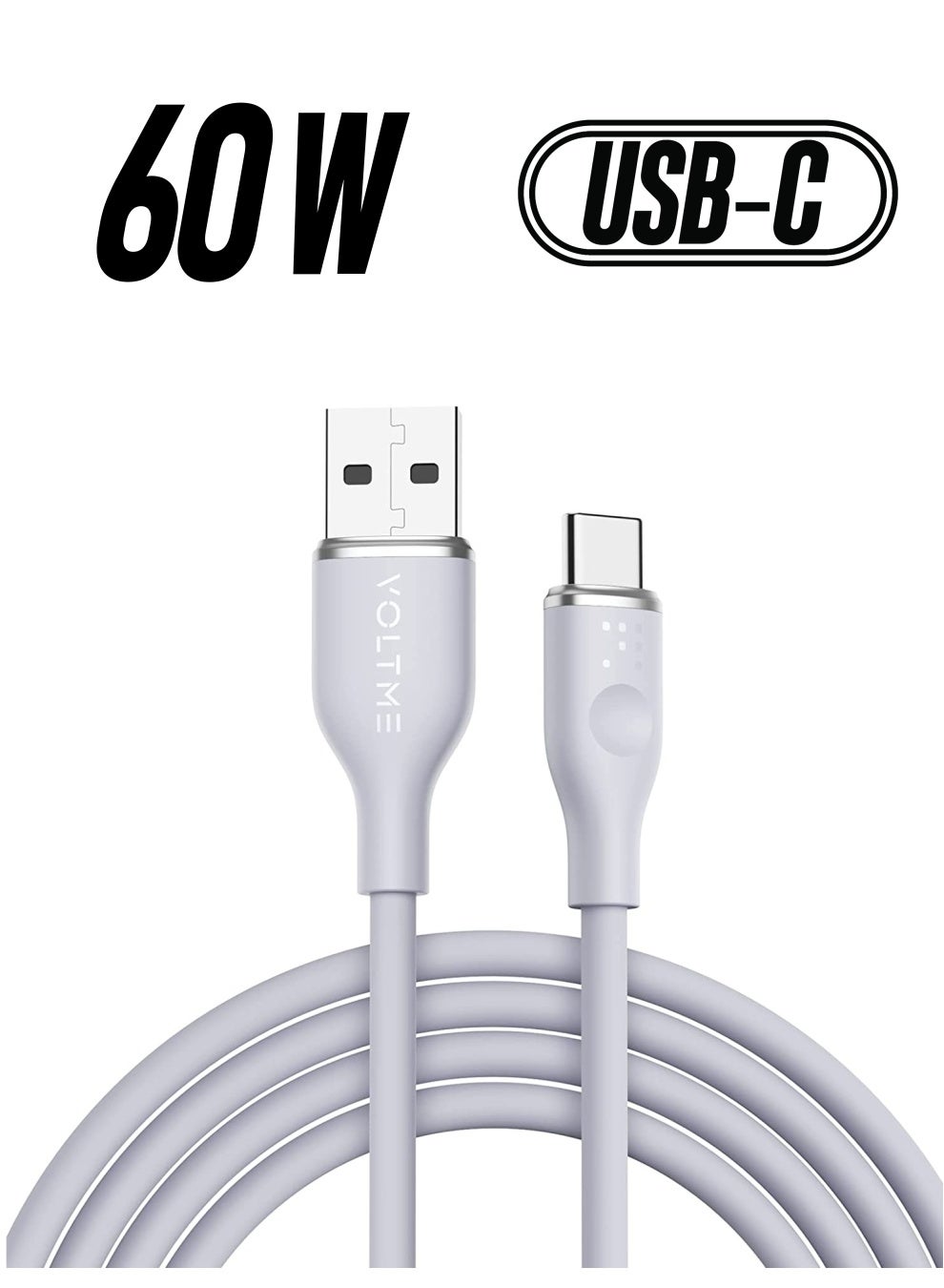 USB-C Cable 60W Fast Charging - (1m/3.3ft) USB-A to USB-C Supports PD 3.0/QC 3.0, 3A Type C Charging Cable Cord, Compatible with iPhone Air, 17 Pro, 17 Pro Max, 16, 15 Pro/Max, iPad Pro M4, iPad Air M2, iPad 10th Gen, Galaxy Tab S9/S8, Galaxy S24 Ultra, MacBook Air M3, Pixel 9 Pro, Steam Deck, Nintendo Switch, DJI Pocket 3, ROG Ally and More - Gray