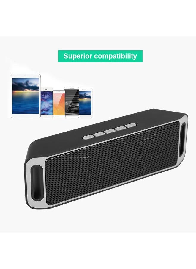 Portable Mini Outdoor Wireless Bluetooth  Speaker USB FM TF Card Built-in Mic Handsfree  Gray