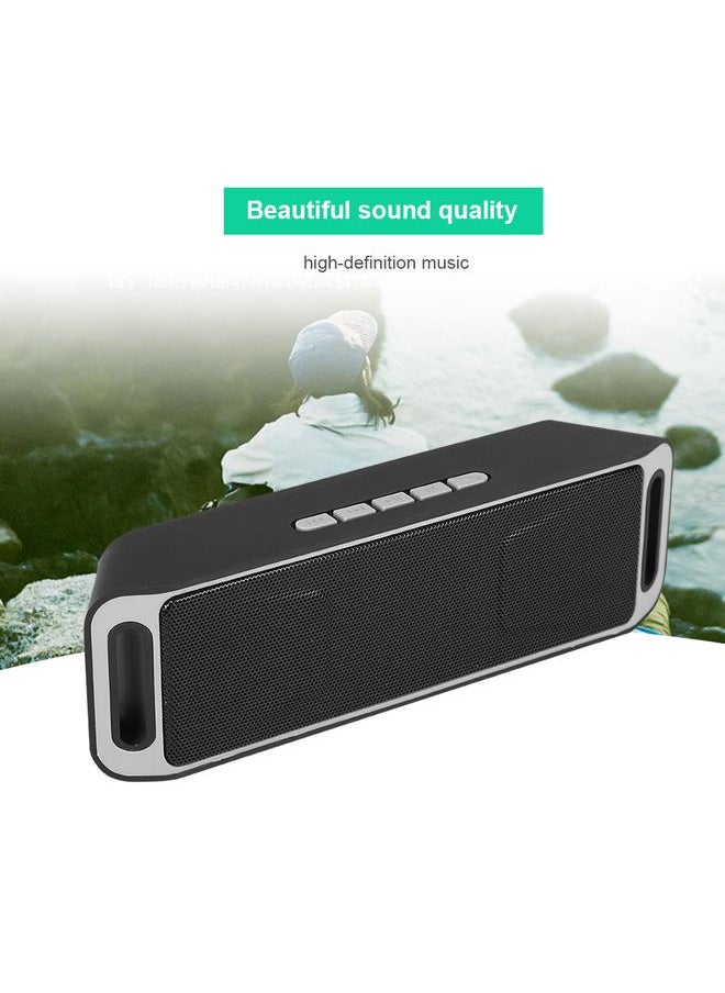 Portable Mini Outdoor Wireless Bluetooth  Speaker USB FM TF Card Built-in Mic Handsfree  Gray