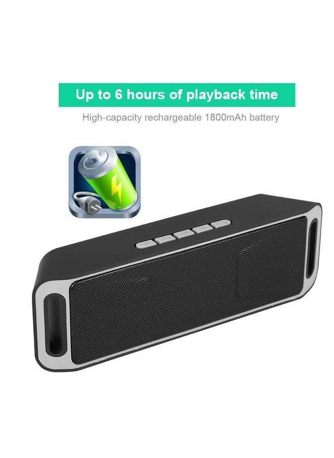Portable Mini Outdoor Wireless Bluetooth  Speaker USB FM TF Card Built-in Mic Handsfree  Gray