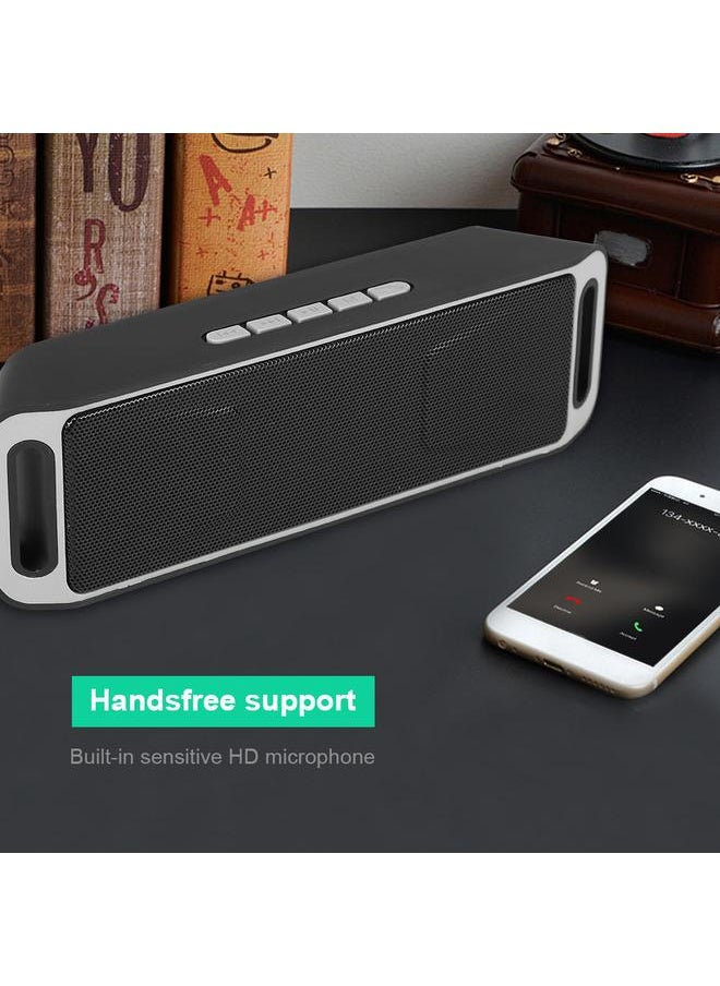 Portable Mini Outdoor Wireless Bluetooth  Speaker USB FM TF Card Built-in Mic Handsfree  Gray