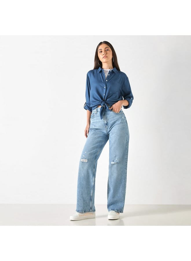 Lee Cooper Lee Cooper Solid Shirt with Pocket and Long Sleeves  - Image 2