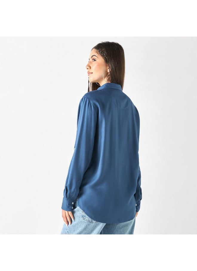 Lee Cooper Lee Cooper Solid Shirt with Pocket and Long Sleeves  - Image 3