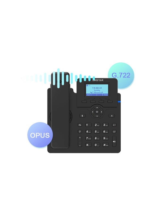 Dinstar C60U-W Wireless Wi-Fi IP Phone – Dual-Band 2.4G/5G, 2 SIP Accounts, HD Voice, 5-Way Conferencing VoIP Desk Phone - Image 4