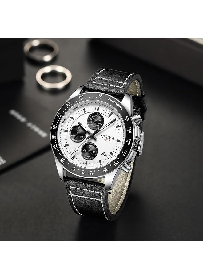 NIBOSI - Men Watch Analog Quartz Wrist Watch For Men Business Waterproof Blue Diamond Casual Boy Watch With Stainless Steel Strap Day Date - Image 1
