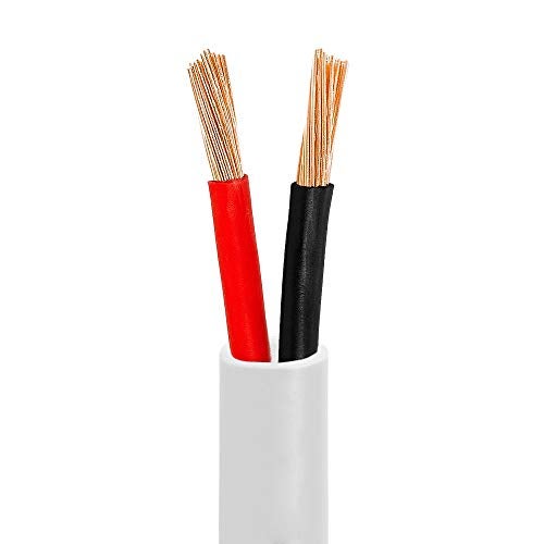 Cmple 50FT 16AWG Speaker Wire Cable with 2 Conductor Speaker Cable (CCA) Copper Clad Aluminum CL2 Rated In-Wall Speaker Wire for Home Theater & Car Audio - 50 Feet, White - Image 2