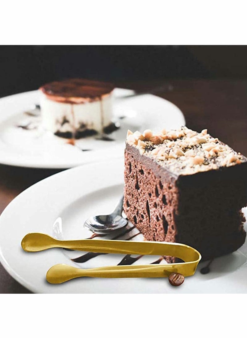 KASTWAVE 10-Piece Stainless Steel Food Tongs, Rock Candy Tongs Small Square Tea Party Coffee Bar Kitchen Tongs - Image 2