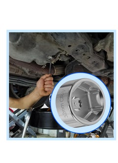 Excefore Automotive 32mm 6-point Oil Filter Wrench, 3/8" Drive Low-profile Oil Pan Disassembly Tools, Oil Pan Filter Special Socket Wrench, Universal Remove Cars with 32mm Oil Filter Cap (Silver)  - Image 3