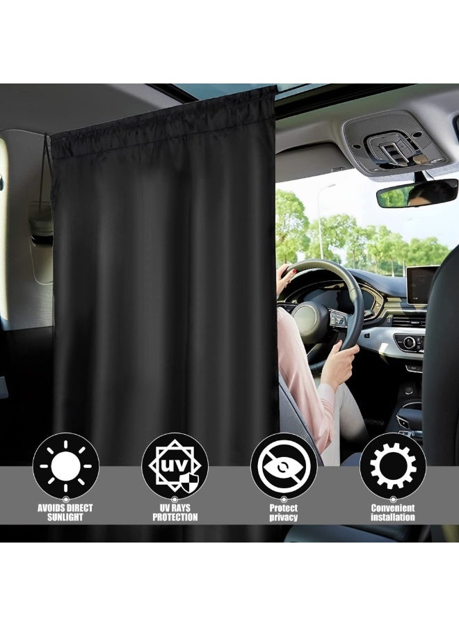 Car Divider Curtain, Universal Blackout Protective Privacy Covers for Auto, Detachable UV Sun Shades for Travel Camping Nap Sleeping, Automobile Interior Accessories, 140X80cm - Image 3