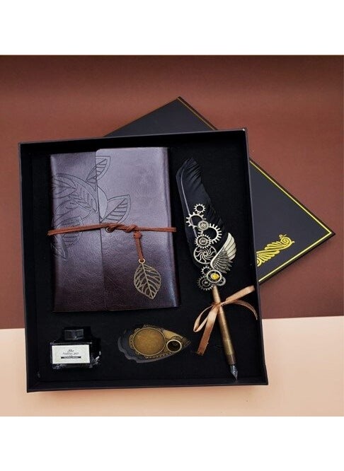Ink Dip Pen Set is a Special Gift with its Special Design and Appearance. The Notebook and Pen Set has a Vintage Look and the People You Will Gift It to Will Love the Gift Set.